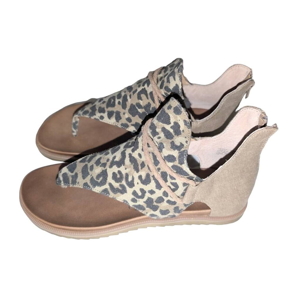 Womens Very G Sparta Leopard Print Sandals Size 8.5 Thong Style Brown Black - Picture 7 of 9